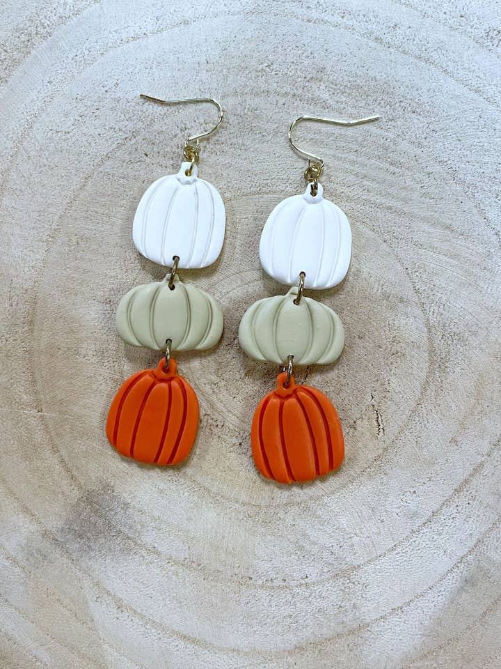3-Tiered Neutral Pumpkins for wholesale by KLA Designs