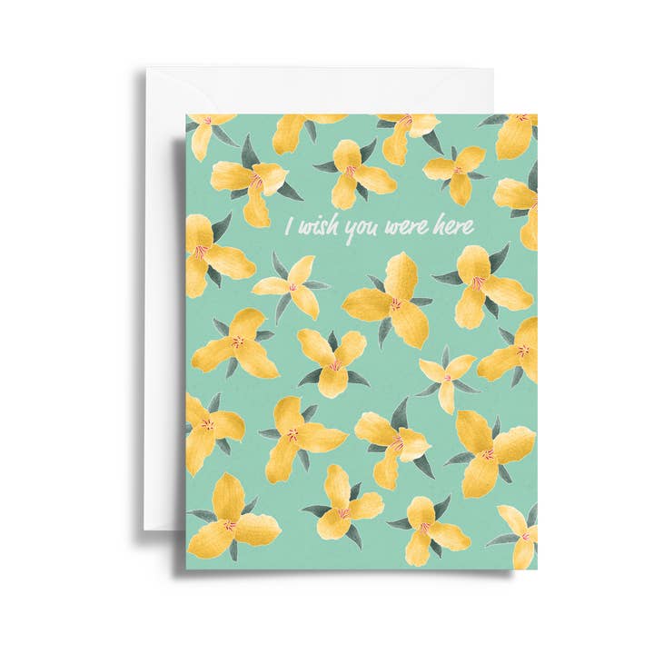Tarjeta "Ojalá Estuvieras Aquí" | Flores de Trillium para venta al por mayor de Stacy Hsu Design & Illustration