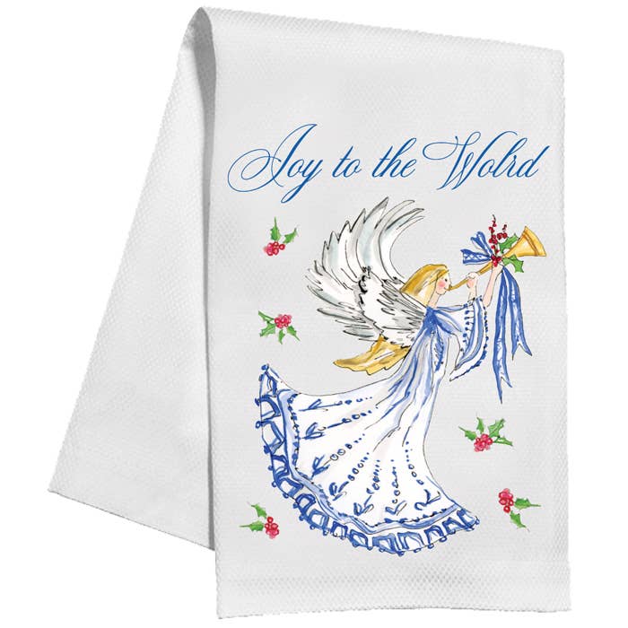 Alegría para el Mundo Ángel Azul con Trompeta Paño de Cocina para venta al por mayor de RosanneBeck Collections