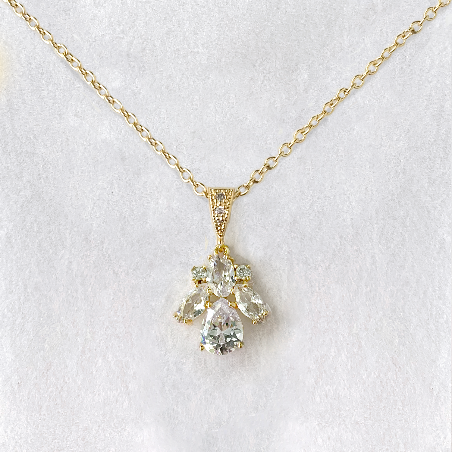 Amandine Jewelry - Wholesale Pendant/Charm Necklace - Amelie Cluster Drop Necklace2