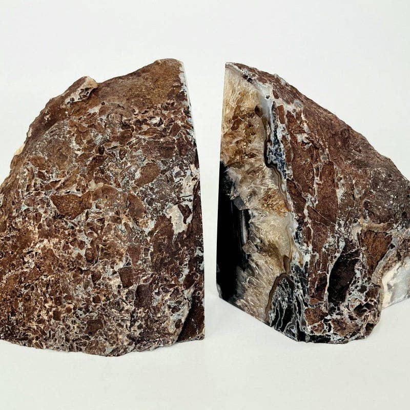 Rock Paradise - Wholesale Bookend - Black Agate Geode Crystal Stone Bookend Pair 3-6 lb3