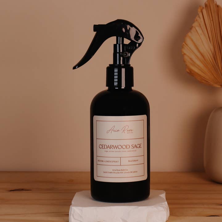 Cedarwood Sage Room + Linen Spray for wholesale by Aria Rose Bath Co