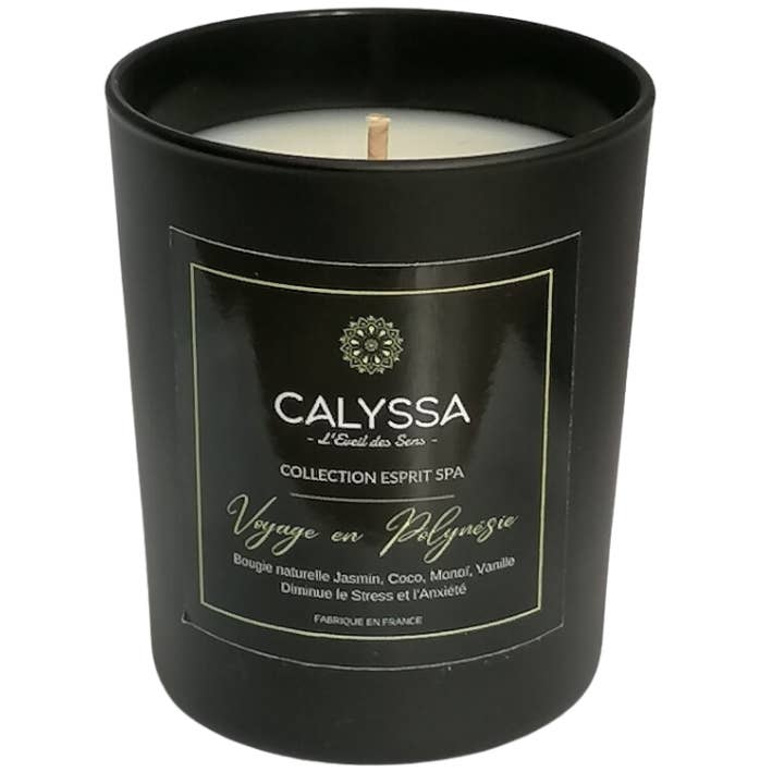 Bougie végétale parfumée Voyage en Polynésie pour la vente par Calyssa