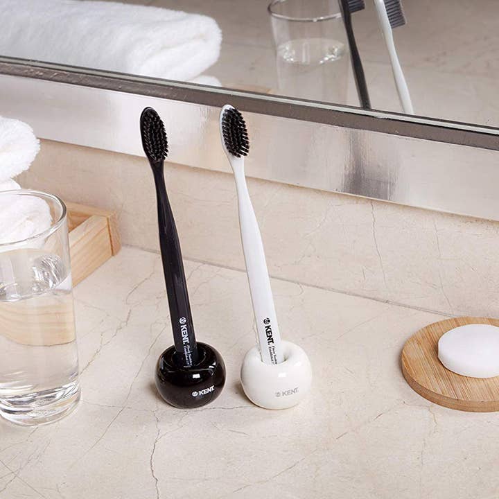 KEY Company - Wholesale Toothbrush - Kent ORALS Charcoal Toothbrush Black/White