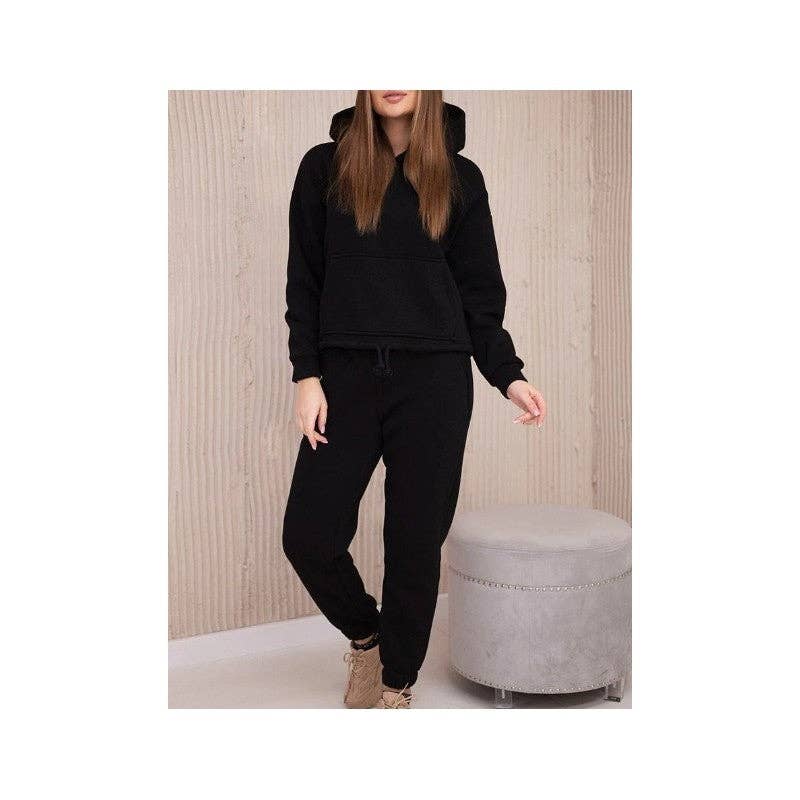 FurDecoration - Wholesale Lounge Set - Women's - Solid Color Hoodie And Sweatpants Two-Piece Set5