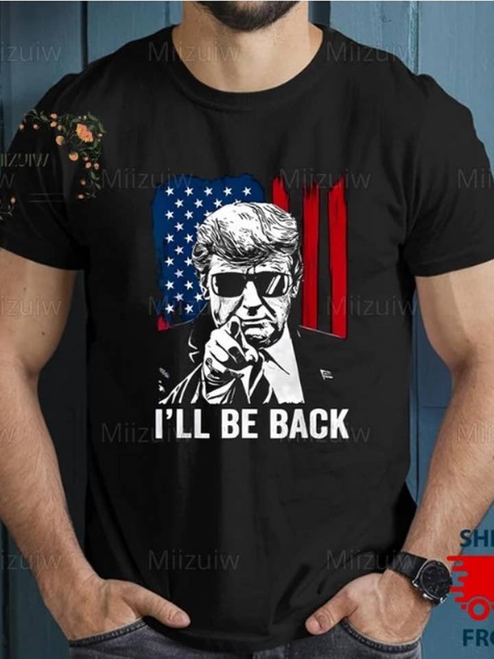 Black I’ll Be Back Trump Shirt, Trump Shirt, Trump 2024 Shirt, 202 for wholesale on Faire