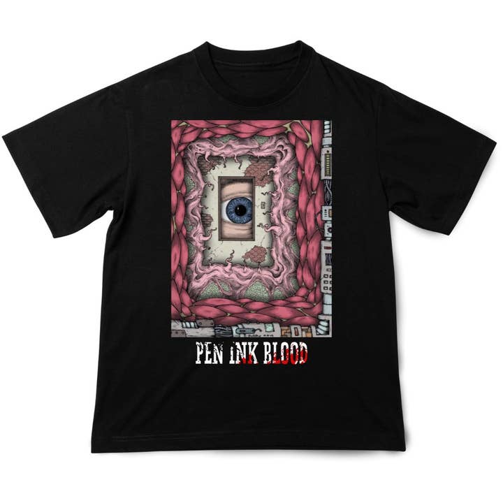 Camiseta Surrealista de Ojo Portal de Tinta de Pluma y Sangre – Expresión Artística Alucinante para venta al por mayor de Time to Apparel Co.