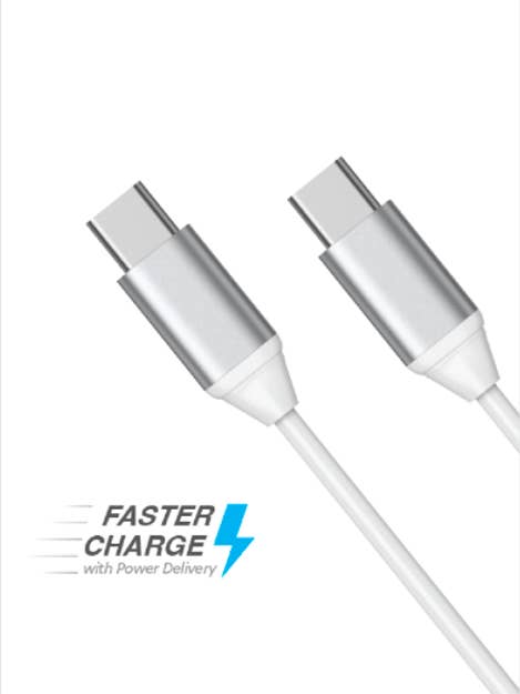 JustWireless USB-C to USB-C Power Delivery Cable 12ft White for wholesale by M&S Distributions Corp