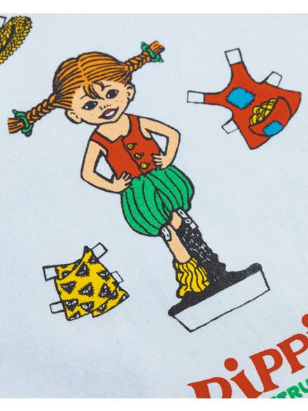 koaa - Vente T-shirt sérigraphié – enfant - koaa — Pippi Longstocking « Colourful » — T-shirt bleu/vert/jaune2