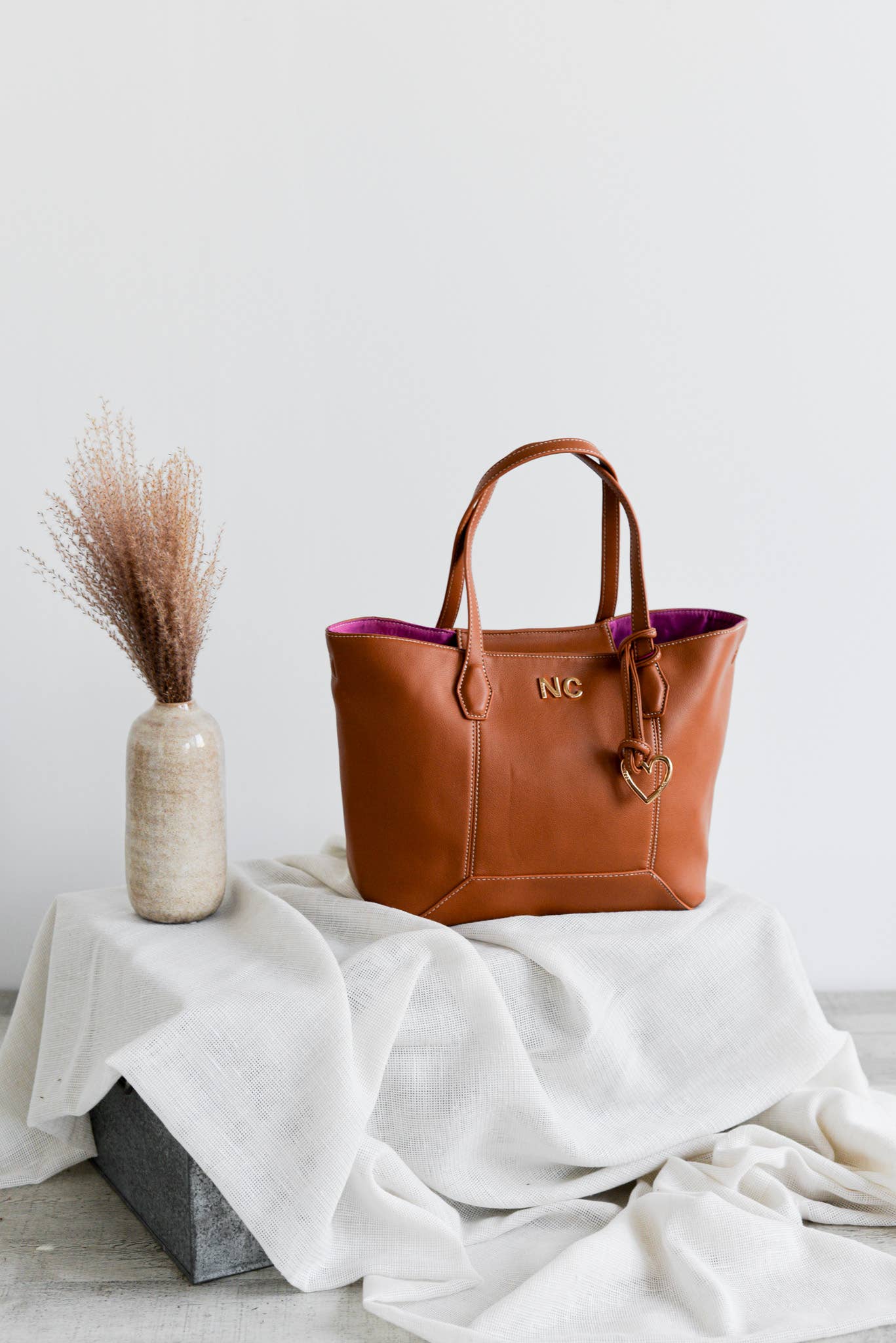 NOCO - Wholesale Tote Bag - Women's - Shopper Heart Stitching Camel