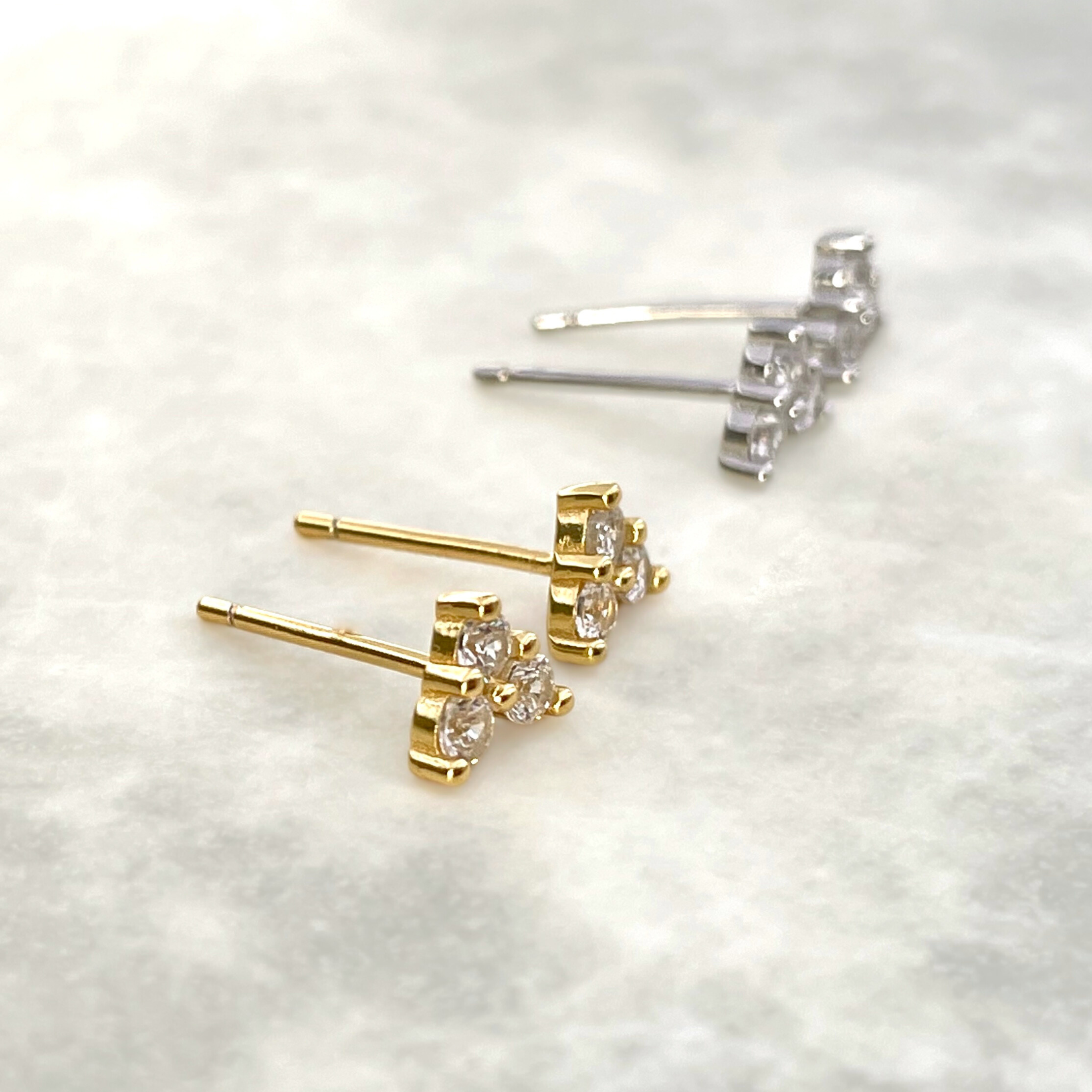 Blueyejewelry - Wholesale Hoop Earrings - Sterling Silver Clover Earring Set - Diamond Hoops 5