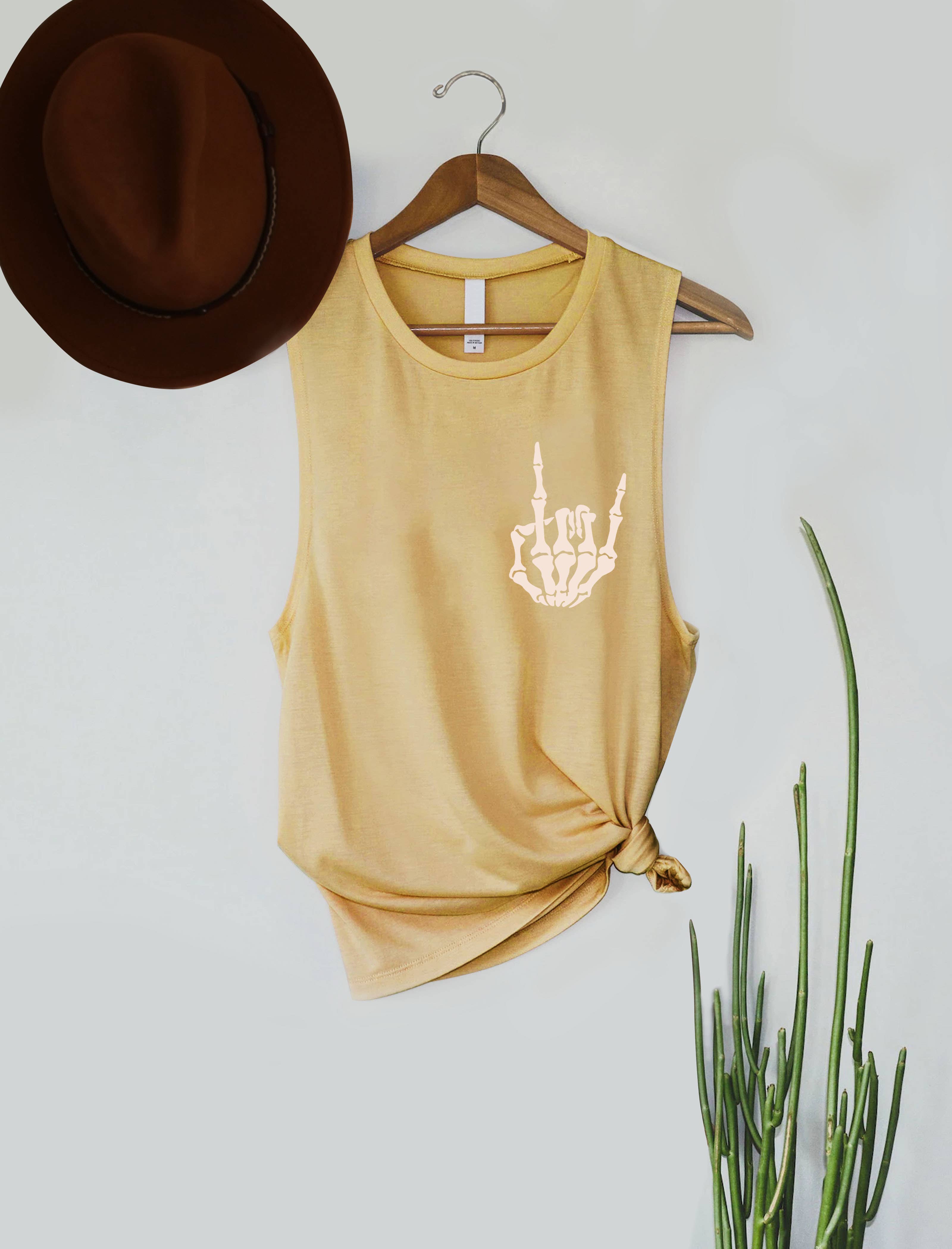 PINK NABI - Wholesale Tank Top - Women's - Halloween Skull hand3