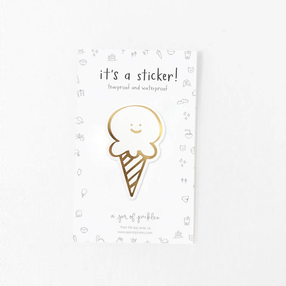A Jar Of Pickles - Wholesale Sticker - Ice Cream Gold Foil Vinyl Sticker0