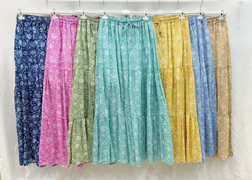 Mimi & Gogo – wholesale Kjol - Dam – Blommig kjol i bomullsvoile9