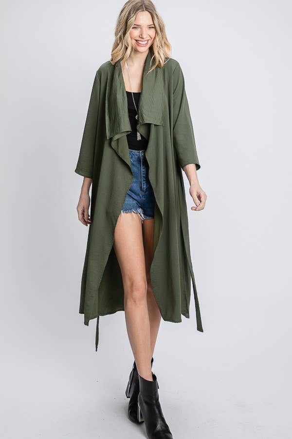 JADE BY JANE - Wholesale Jacket - Women's - DRAPED FRONT LONG BODY  JACKET115