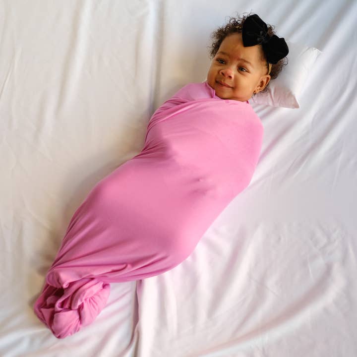 Petal Pink Swaddle Blanket for wholesale by Little Lima Beans