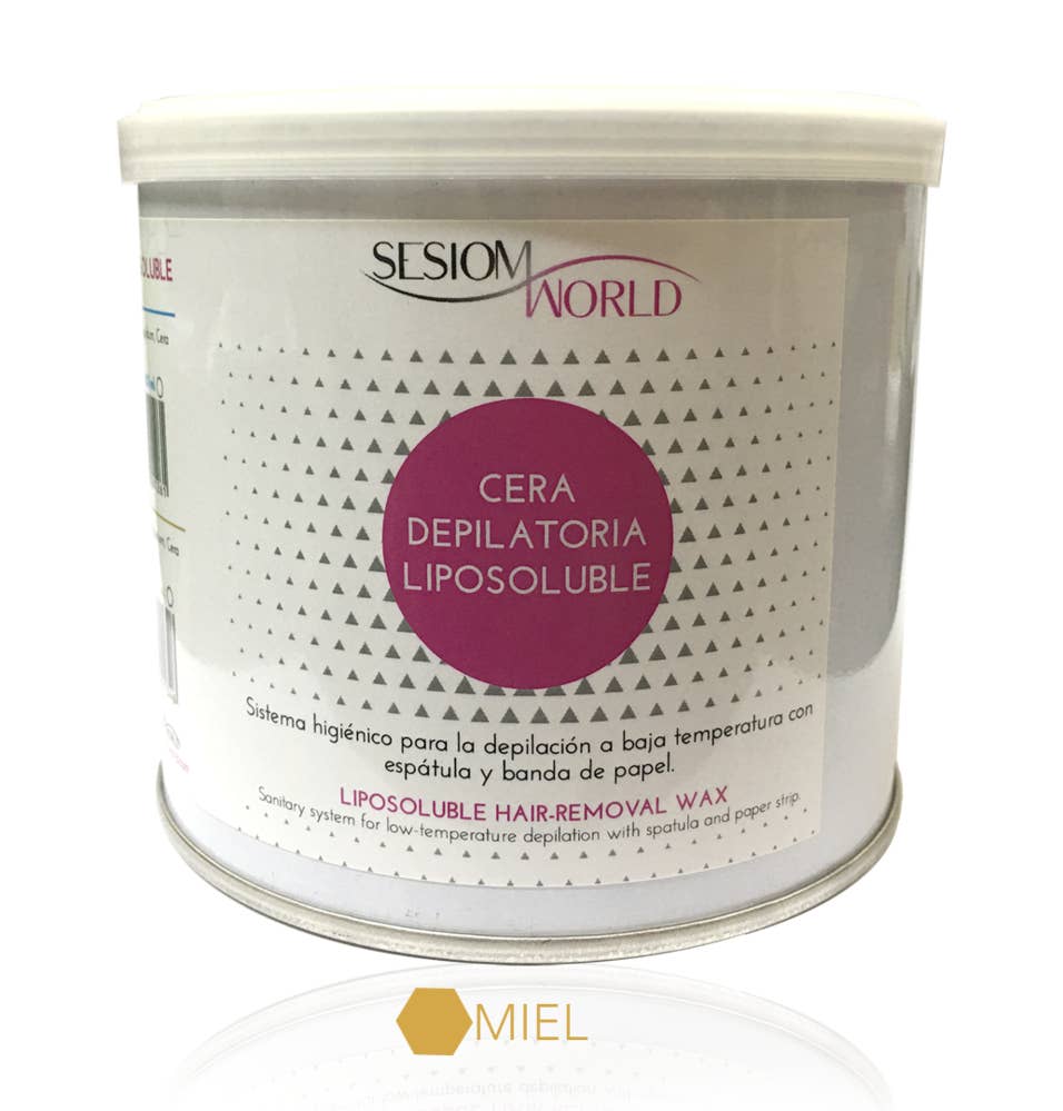 sesioMWorld - M·O·I Professional - Vente Produit d'épilation corporelle - Pot de cire à épiler miel soluble dans l'huile 500ml.