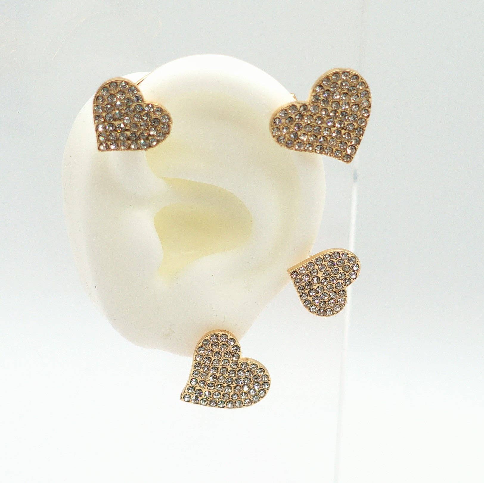 Daemon srls - Wholesale Cuff/Wrap Earrings - QUERIDA ~ EARCUFF mono orecchino con cuori in cubic zirconia12