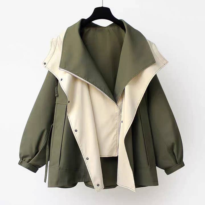 safistyle - Wholesale Jacket - Women's - Layered Oversized Hooded Jacket