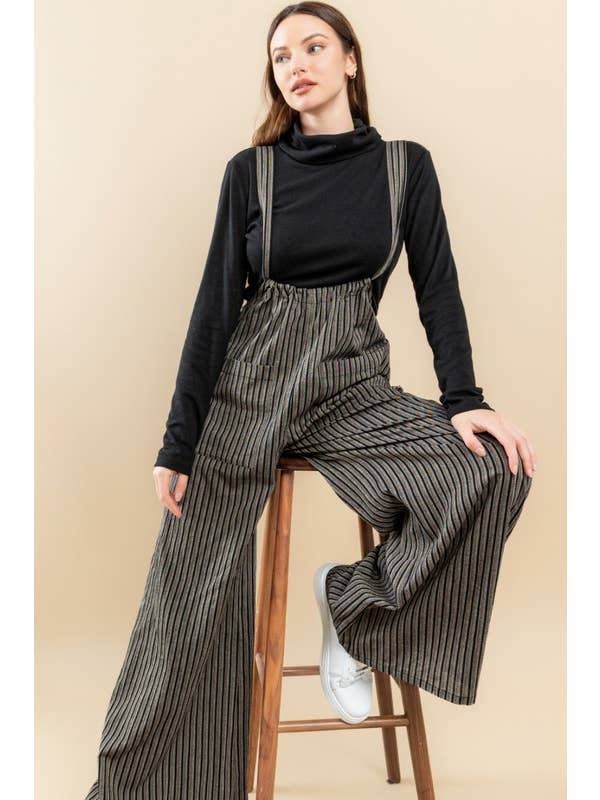 Oddi - Wholesale Jumpsuit - Women's - Wide Leg Stripe Suspender Jumpsuit16