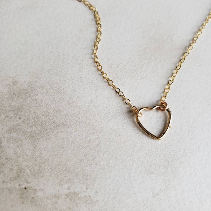 Open Heart Necklace - Small Heart for wholesale by Paige Anna Jewelry