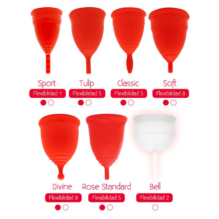 Two Sileu Rose menstrual cups for wholesale by Sileu