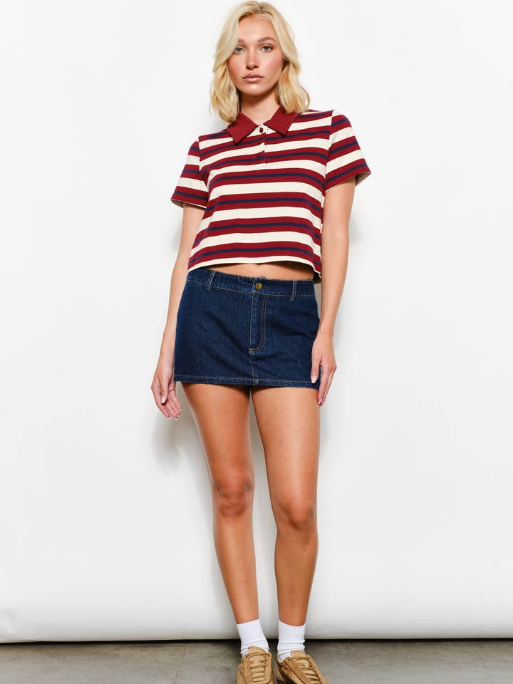 NIA MICRO MINI JUPE-SHORT – Quotidien, Décontracté, Denim, Mignon, Coquet pour la vente par Pretty Garbage