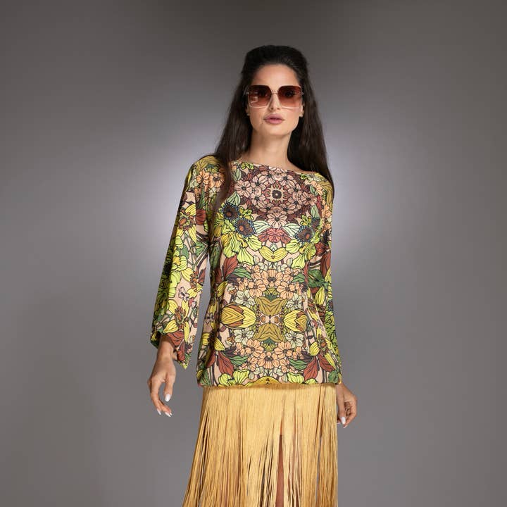 Golden Floral Print Fringe Dress and other Purchase Wholesale fringe trim. Free Returns & Net 60 Terms on Faire trending on Faire.