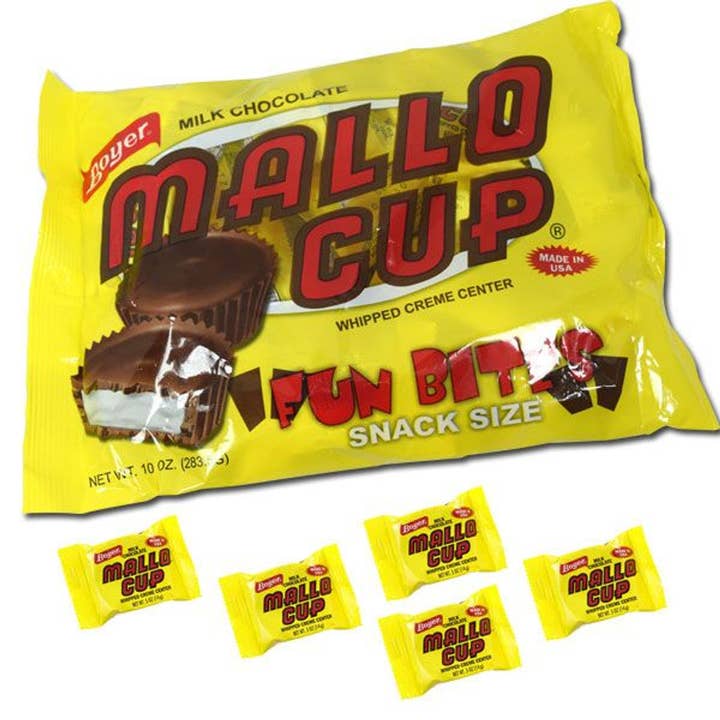 I Got Your Candy - Vendita all'ingrosso Dolci ricoperti di cioccolato - Boyer Mini Mallo Cups, busta divertente, 10 oz - 12 ct