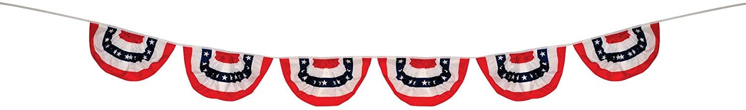 In the Breeze, LLC. - Vente Fanion/guirlande - Corde de ventilateur plissée patriotique à 6 panneaux1