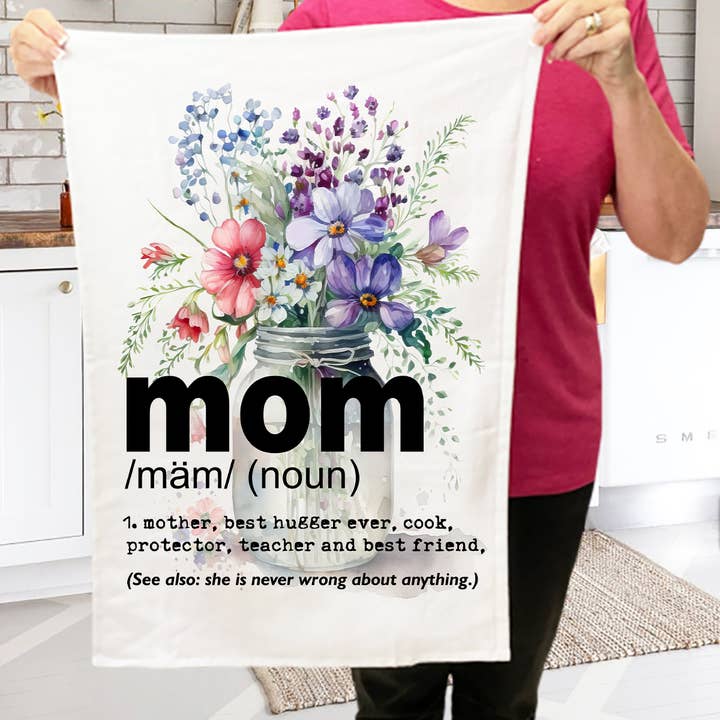 Avery Lane Gifts – Engroshandel Viskestykke – Mor Mor Definition Blomster Køkken Frotté Håndklæde
