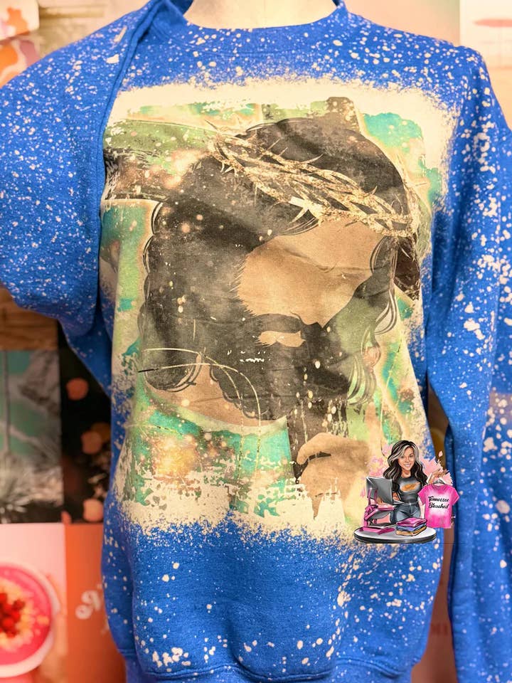 Jesus | Religious | Easter | Bleached Sweatshirt for wholesale by Tennessee Bleached