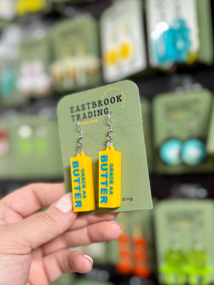 Butter earrings for wholesale by Eastbrook Trading