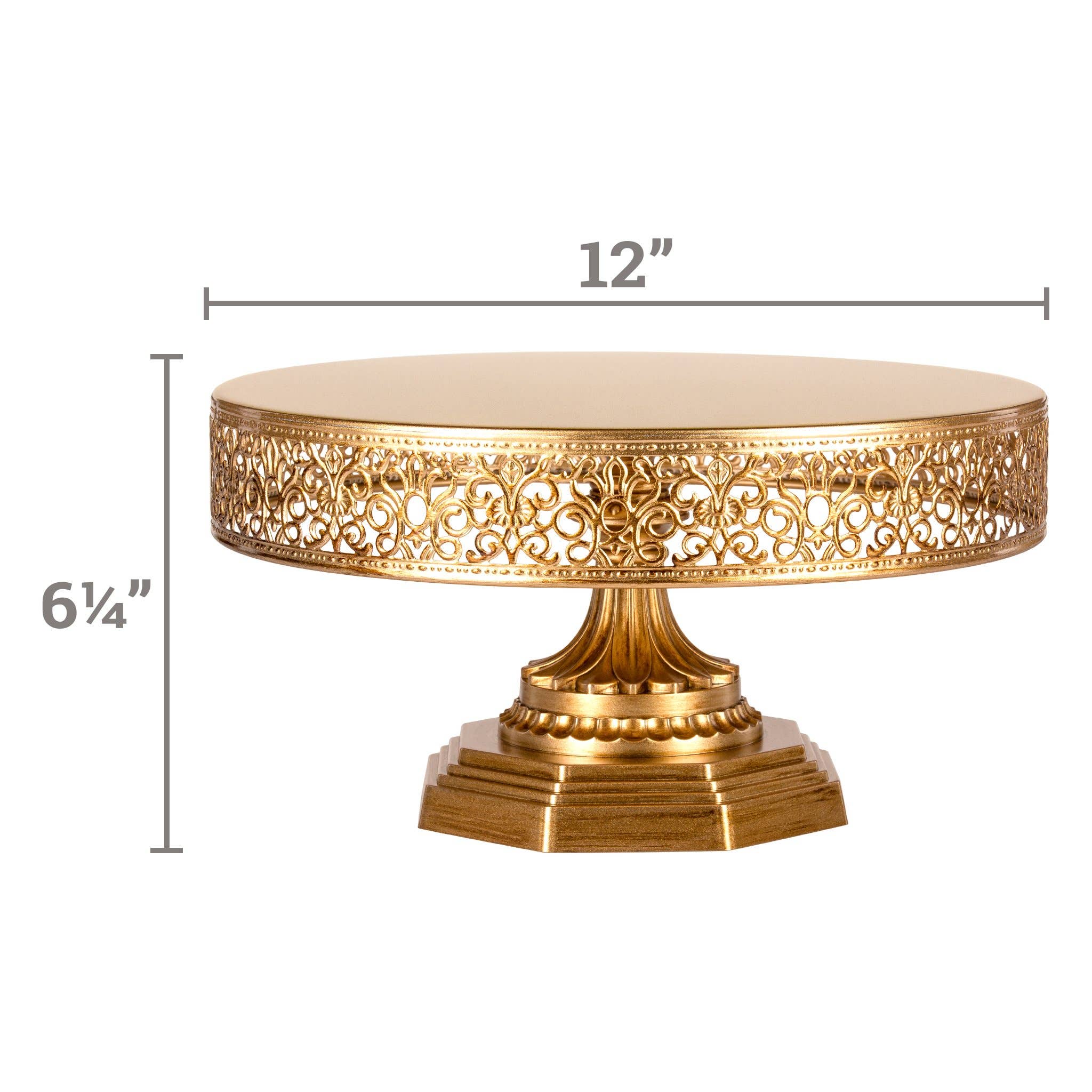 Amalfi Decor - Wholesale Cake Stand - 12 Inch Vintage Round Metal Wedding Cake Stand - Gold2