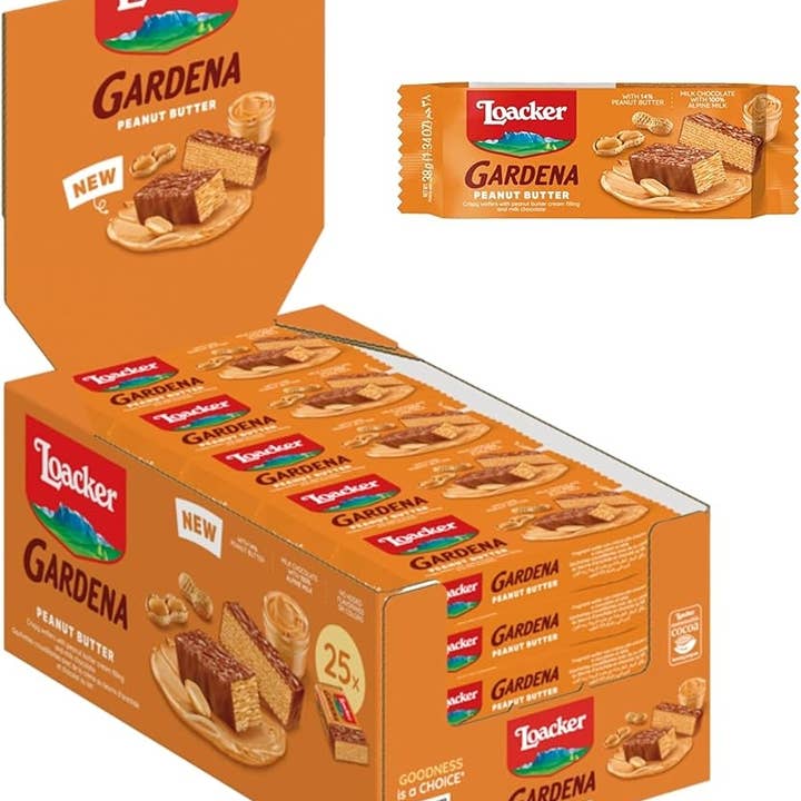 Loacker Gardena Gaufrette Cookie BEURRE DE CACAHUÈTE 1,34 oz 25 unités pour la vente par Long Island Candy Factory