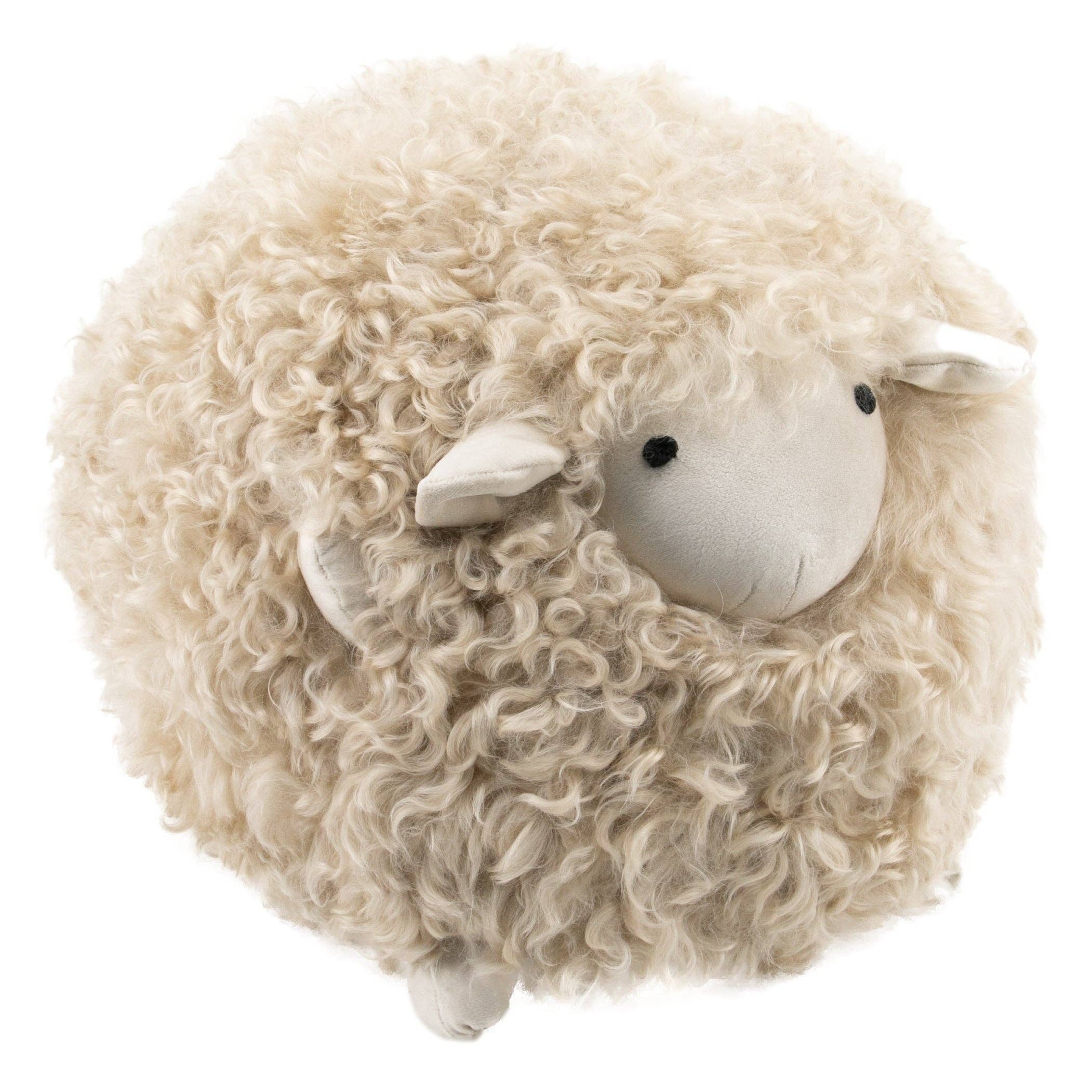 Native Natural - Wholesale Krukje - Shearling Lamby Ball natuurlijke witte kinderkruk1
