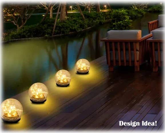 Will's Company - Wholesale Outdoor/Lawn Light - Solar Crackled Glass Globe Ball Light, Set of 2 in 4 colors8