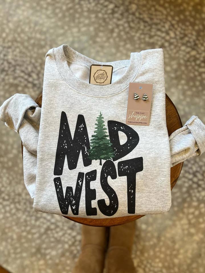 Simply Midwest - Wholesale Graphic Sweatshirt - Women's - Midwest Pine Tree Sweatshirt