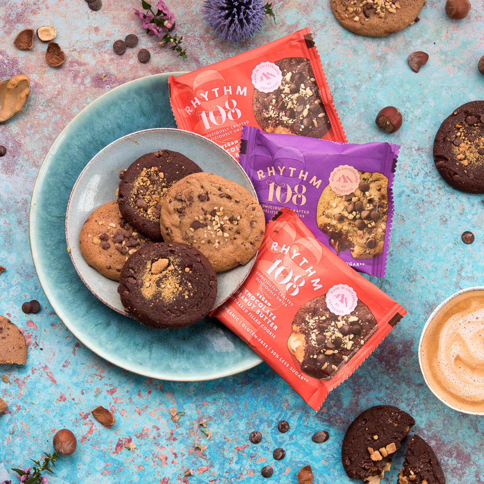 Rhythm108 – Großhandel Cookie – Vegane Haselnuss-Schoko-Praline weich gebacken gefüllte Plätzchen 50g6