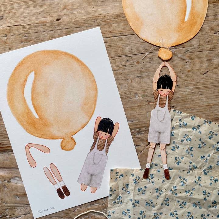 Yellow Mobil - gul ballon med dreng for wholesale on Faire