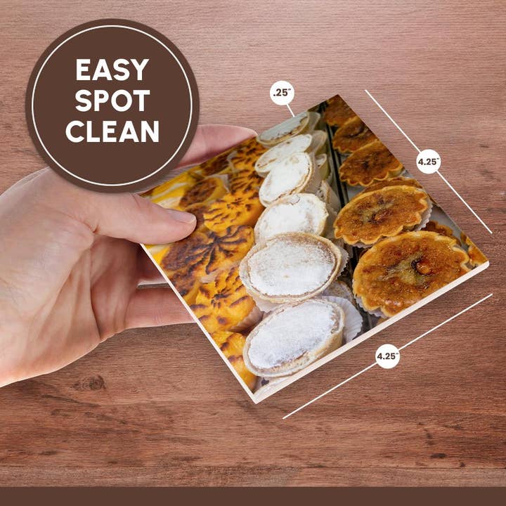 3dRose - Wholesale Coasters - 3dRose, Lisbon, Portugal. PastelDaNata pastries, Portugese national dessert., Coaster6