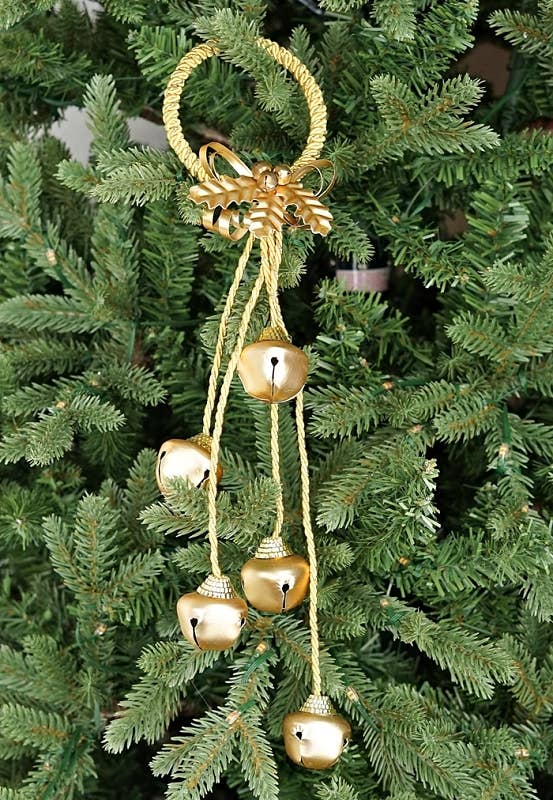 Holiday Depot Inc. - Wholesale Ornament - M2740- 13inL Galvanized Bell Bow-GD-0