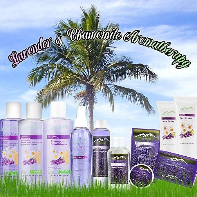 Pure Parker - Wholesale Bath & Body Set - Large Lavender & Chamomile 22pc Aromatherapy Spa Gift Set1