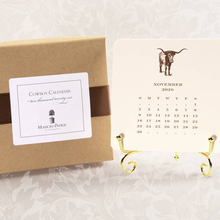 Maison de Papier - Wholesale Calendar - 2026 Cowboy Calendar with Easel