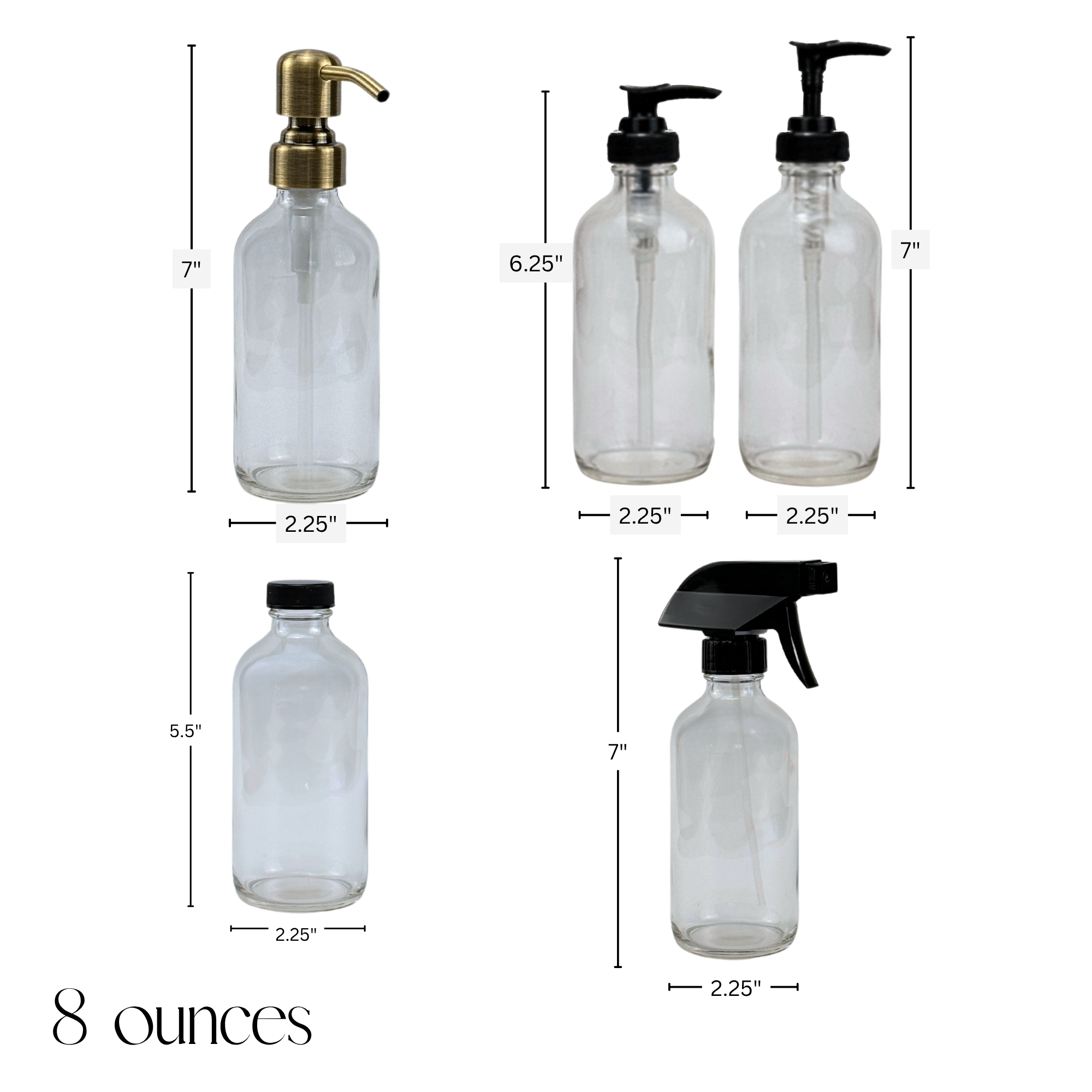 Blush Apothecary - Vendita all'ingrosso Dispenser per sapone - Bottiglia Dispenser in Vetro Trasparente4