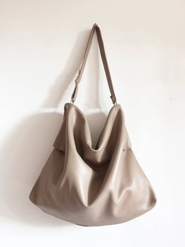 Grote nude leren tas voor wholesale door BBagdesign