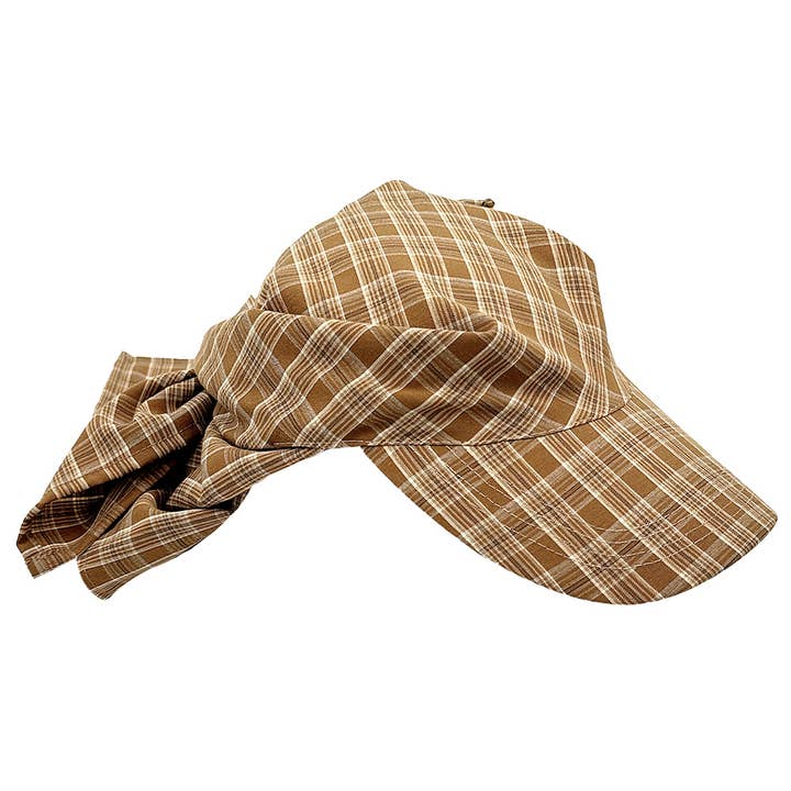 Sensibling Corp. - Wholesale Baseball Cap - Women's - Plaid Bow Back Scarf Baseball Cap3