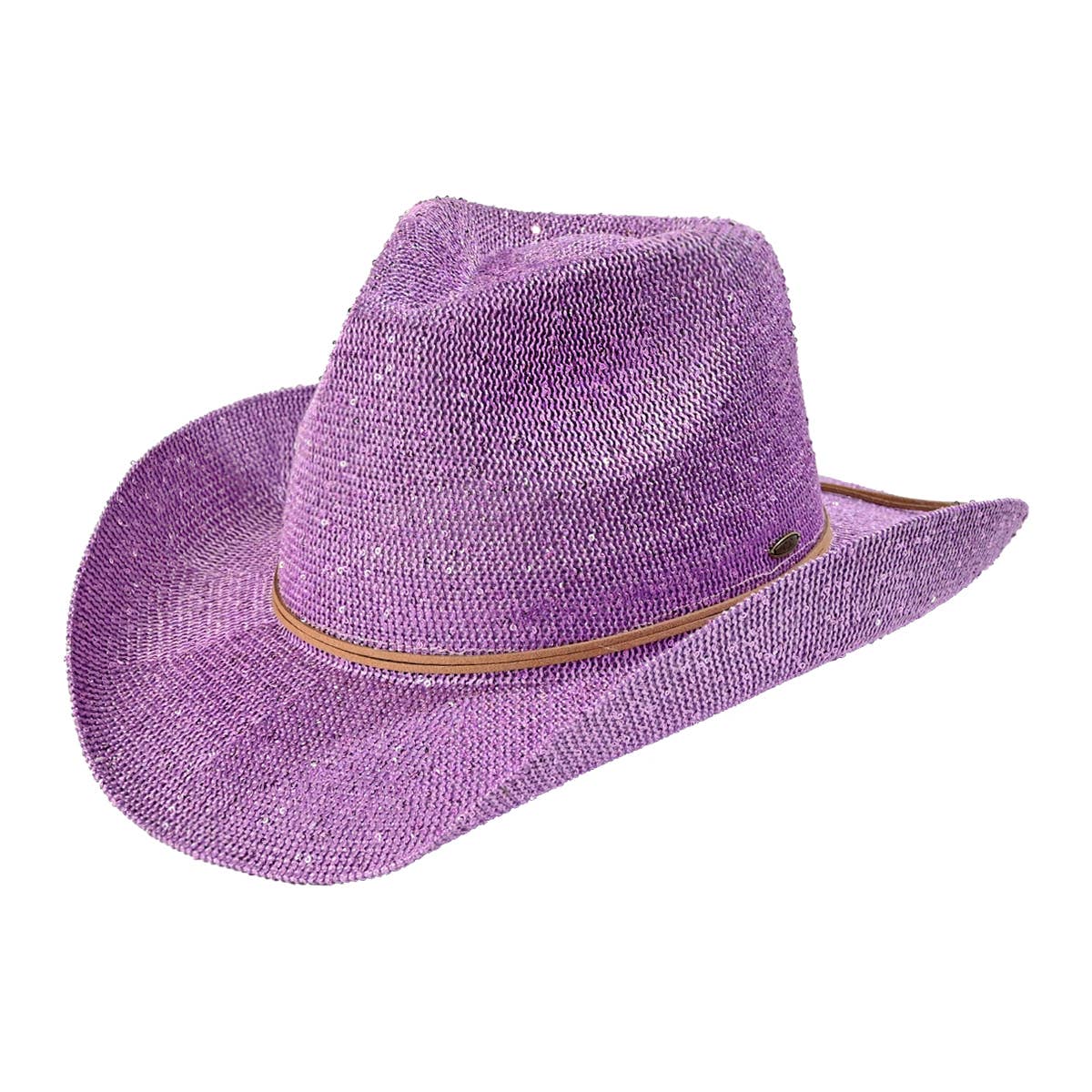 Fashion City – wholesale Cowboyhatt - Dam – Paljett Cowboyhatt med mocka String7