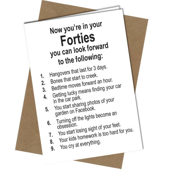 #541 Forties for wholesale by Close to the Bone Greeting Cards and Gifts