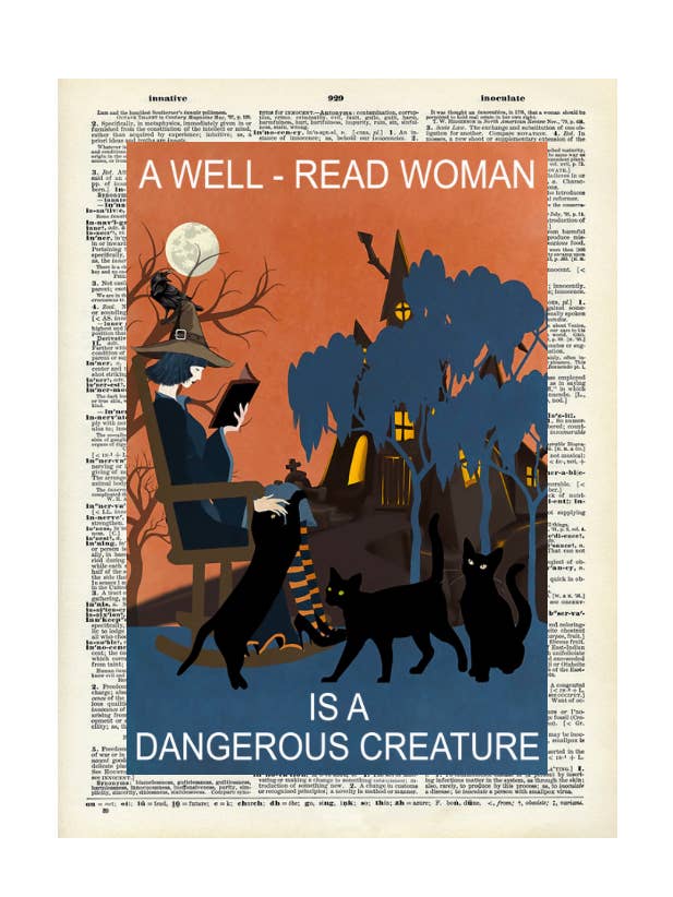 Impresiones de diccionarios vintage, sin marco. Una mujer bien leída es una para venta al por mayor de Crazilyhumbledesigns